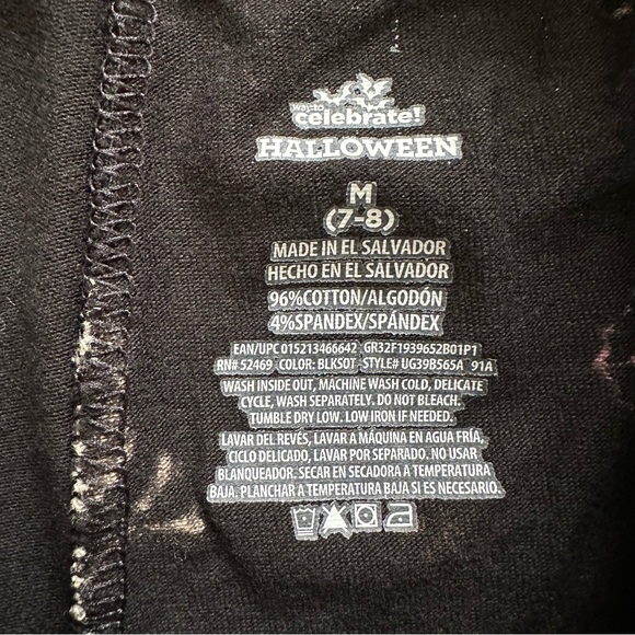 Celebrate Halloween Girls Leggings Medium 7/8 Black Skulls Unicorn Bats Cat EUC! - Picture 5 of 6
